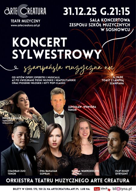 Koncert Sylwestrowy Arte Creatura. Szampańska Muzyczna Noc