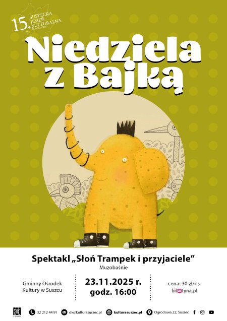 Spektakl "Słoń Trampek i Przyjaciele". Muzobaśnie.