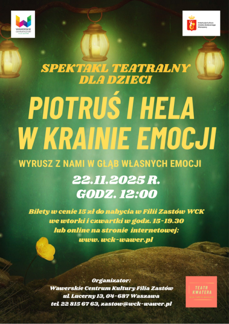 Spektakl teatralny dla dzieci "Piotruś i Hela w krainie emocji" w Zastowie
