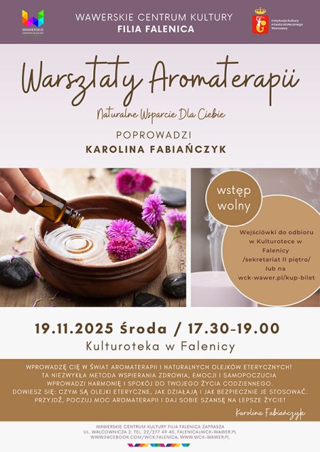 Warsztaty aromaterapii - naturalne wsparcie dla Ciebie w WCK Falenica