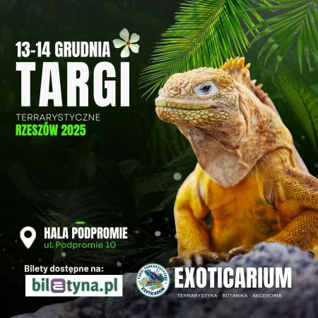 EXOTICARIUM Targi Terrarystyczne Rzeszów dwudniowe 13-14 grudnia