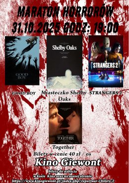 Maraton Horrorów 31.10.2025 Kino "Giewont" (2D/napisy)