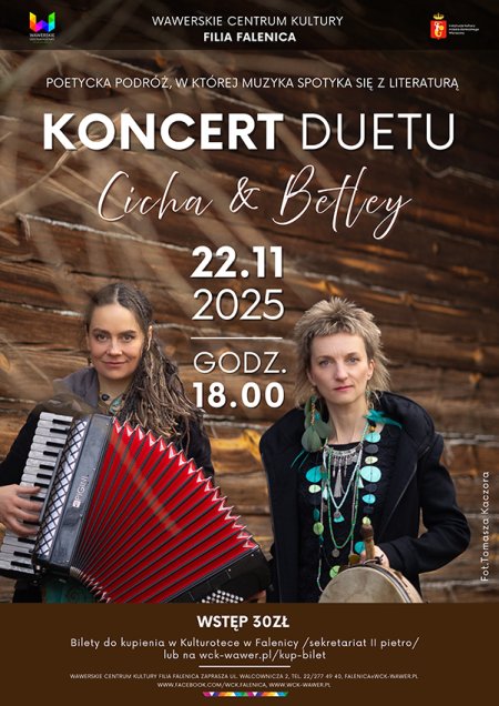 Koncert duetu Cicha & Betley w WCK Falenica