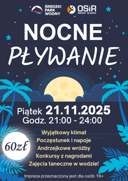 Nocne Pływanie w Średzkim Parku Wodnym