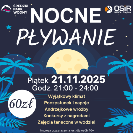 Nocne Pływanie w Średzkim Parku Wodnym