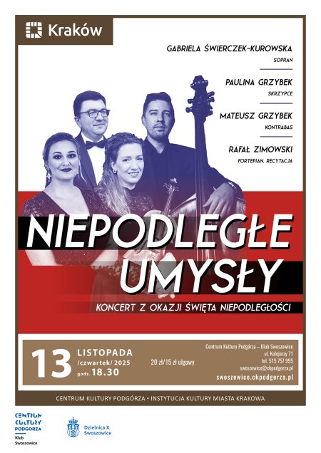 "Niepodległe umysły" - koncert z okazji Święta Niepodległości