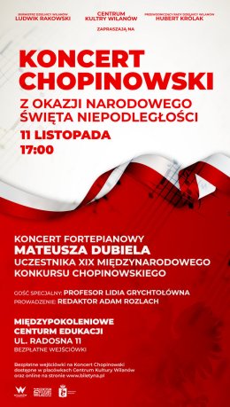 Koncert chopinowski z okazji Święta Niepodległości