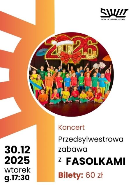 "Przedsylwestrowa zabawa z Fasolkami" koncert zespołu Fasolki