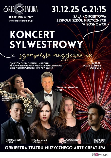 Koncert Sylwestrowy Arte Creatura. Szampańska Muzyczna Noc