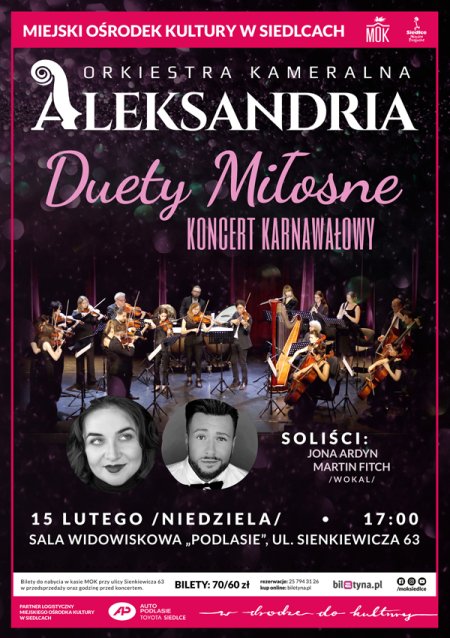 Orkiestra Kameralna Aleksandria - Koncert karnawałowy "Duety Miłosne"