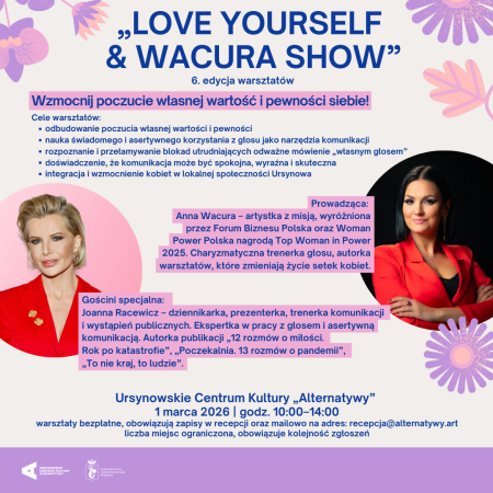 „Love Yourself & Show” | warsztaty z Anną Wacurą z gościnnym udziałem Joanny Racewicz