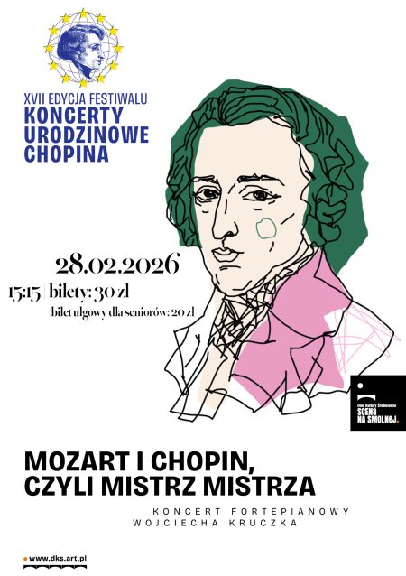 "Mozart i Chopin, czyli mistrz mistrza" Koncert Fortepianowy: Wojciech Kruczek KONCERTY URODZINOWE CHOPINA