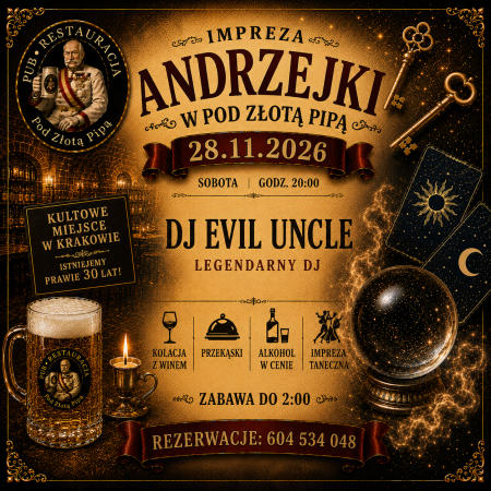 Andrzejki 2026 w Piwnicy pod Złotą Pipą!