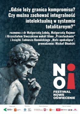 „Gdzie leży granica kompromisu? Czy można zachować integralność intelektualną w systemie totalitarnym?” | rozmowa z dr M. Lebdą, M. Rejmer i K. Siwczykiem wokół filmu „Przesłuchanie” i książki T. Konwickiego „Mała apokalipsa” | prowadzenie: Michał Okoński