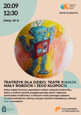 Teatrzyk dla dzieci. Teatr Jumaja Scena Młodego Widza „Mały Robocik i jego kłopocik”