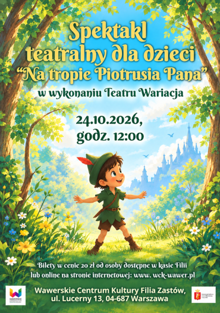 Spektakl teatralny dla dzieci "Na tropie Piotrusia Pana" w Zastowie