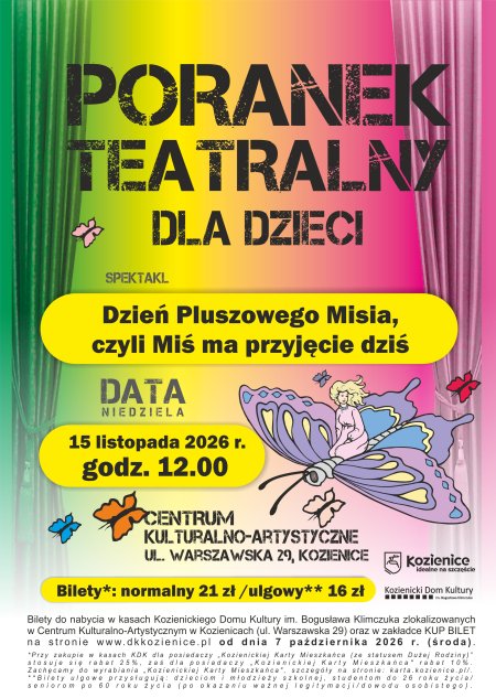 „Dzień Pluszowego Misia, czyli Miś ma przyjęcie dziś" - poranek teatralny