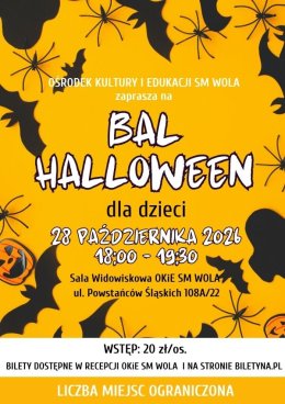 Bal Halloween dla dzieci w OKiE SM WOLA