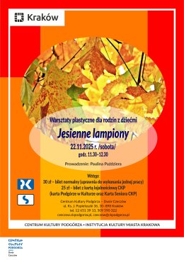 22.11.2025 - Warsztaty plastyczne dla rodzin z dziećmi - Jesienne lampiony, Dwór Czeczów