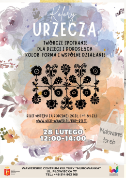 Kolory Urzecza -Międzypokoleniowe Warsztaty Plastyczne - Malujemy Torby 28.02.2026 WCK Murowanka